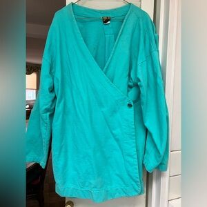 Teal Wrap-Style Top Beach Robe